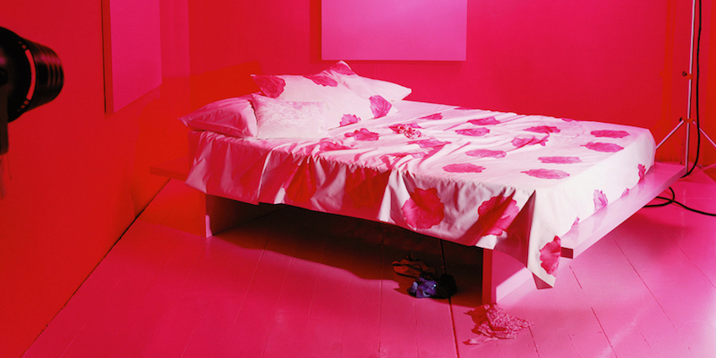 Egg shell Pink, 2002,
Empty porn sets - Jo Broughton