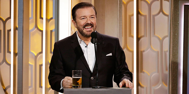 Ricky Gervais, che ha presentato i Golden Globes 2016.
(Paul Drinkwater/NBCUniversal via Getty Images)