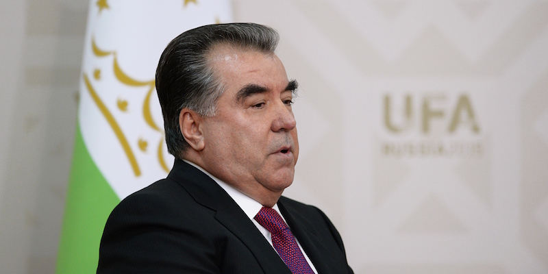 Il presidente del Tagikistan, Emomali Rahmon (Iliya Pitalev/Host Photo Agency/Ria Novosti via Getty Images)