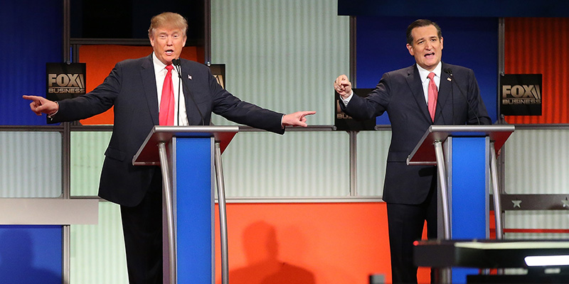 Donald Trump e Ted Cruz (Scott Olson/Getty Images)