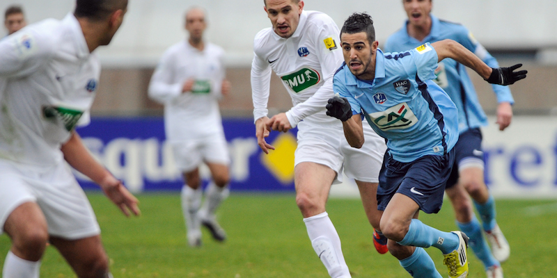 Riyad Mahrez nel 2013 con la maglia del Le Havre (EBASTIEN BOZON/AFP/Getty Images)