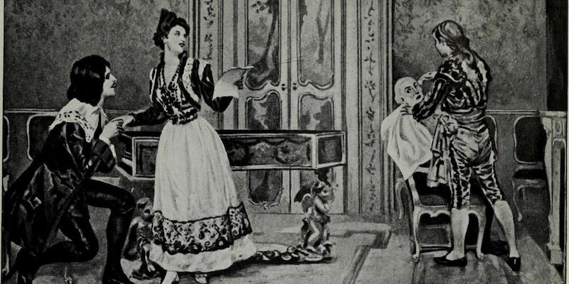 Una scena del Barbiere di Siviglia in una pubblicazione di Victor Talking Machine Company (Wikimedia)