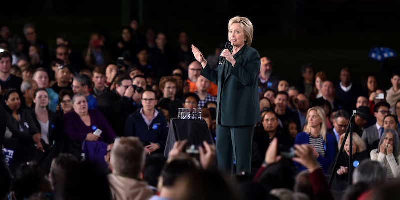 Hillary Clinton a un evento di campagna elettorale a Las Vegas, in Nevada (JOSH EDELSON/AFP/Getty Images)