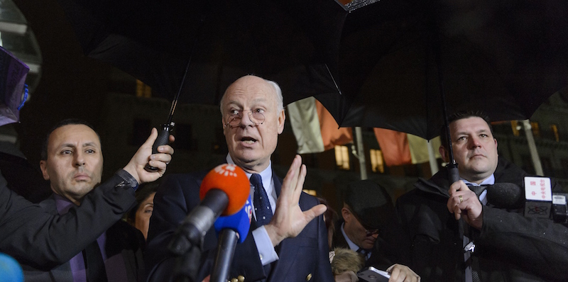 Staffan de Mistura a Ginevra (FABRICE COFFRINI/AFP/Getty Images)