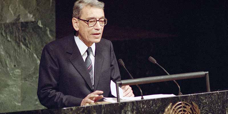 Boutros Boutros-Ghali nel 1991. (AP Photo/Marty Lederhandler, File)