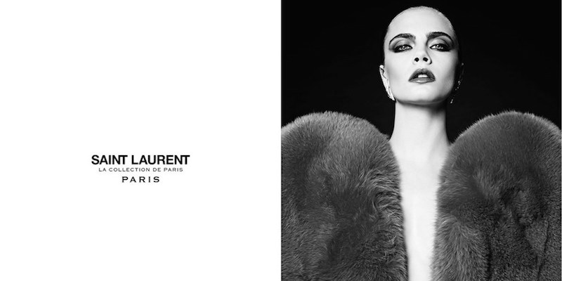 Cara Delevingne nella pubblicità La Collection De Paris di Saint Laurent, fotografata da Hedi Slimane