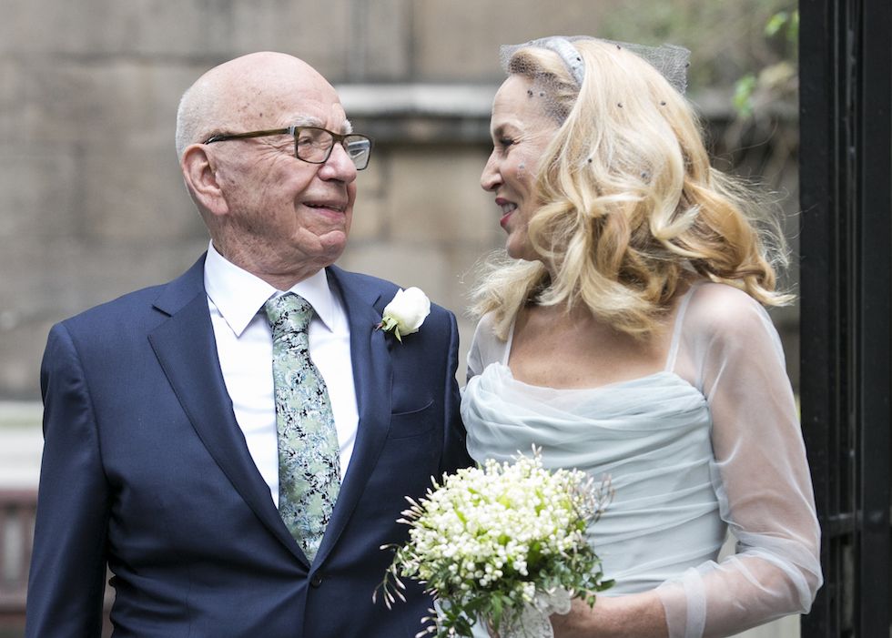 Rupert Murdoch e Jerry Hall (John Phillips/Getty Images)