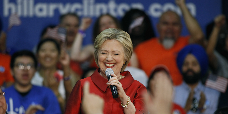 Hillary Clinton fa campagna elettorale a Phoenix, in Arizona, 21 marzo 2016. 
(Ralph Freso/Getty Images)