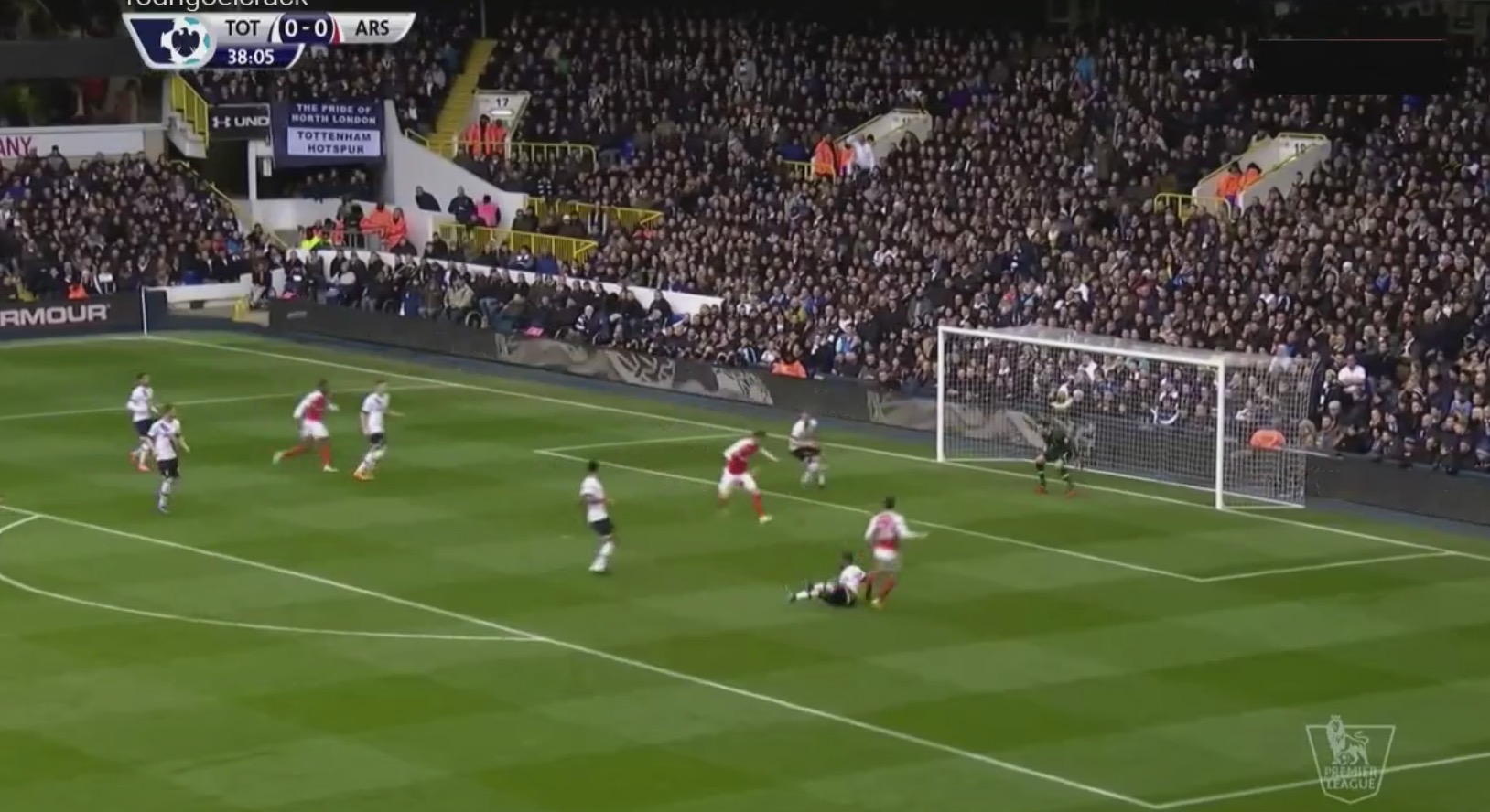 Il gran gol di tacco di Aaron Ramsey in Tottenham-Arsenal