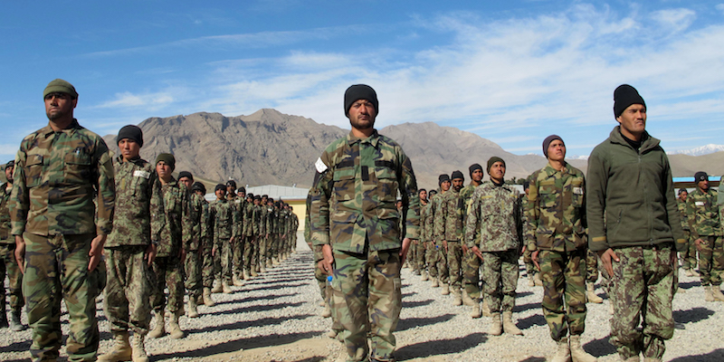 Soldati delle forze speciali afghane alla scuola di addestramento di Camp Morehead, in Afghanistan (Washington Post photo by Tim Craig)