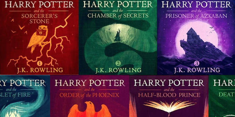 Le copertine degli audiolibri della serie di Harry Potter in vendita su Audible