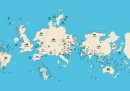 La mappa del mondo in base ai domini internet di ogni stato