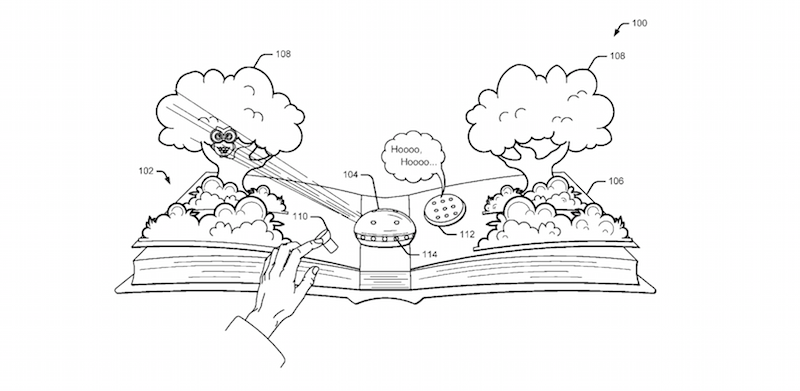 Un'immagine dello "Storytelling Device" brevettato da Google il 4 marzo 2016 (U.S. Patent and Trademark Office)
