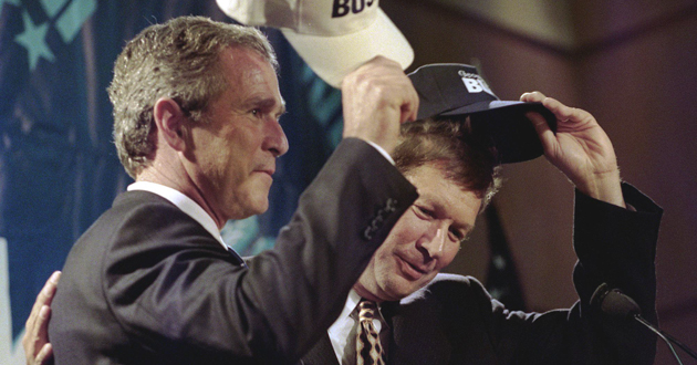 Sporting Bush baseball caps, Texas Governor and US