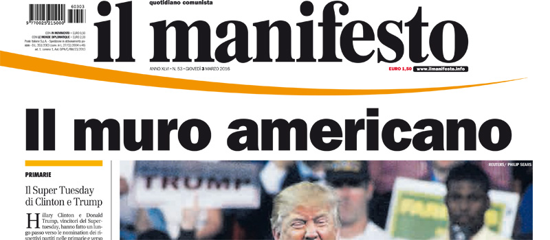 Le prime pagine di giovedì 3 marzo 2016