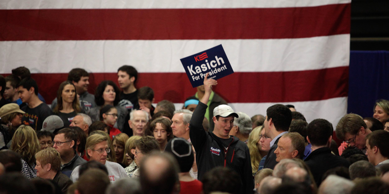 Sostenitori di John Kasich a un evento a Westerville, in Ohio. (J.D. Pooley/Getty Images)