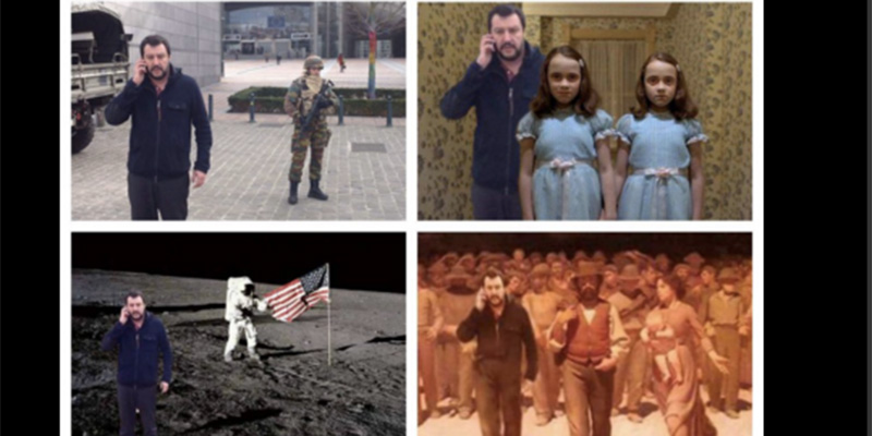 Cosa sono quelle foto con Salvini che parla al cellulare?