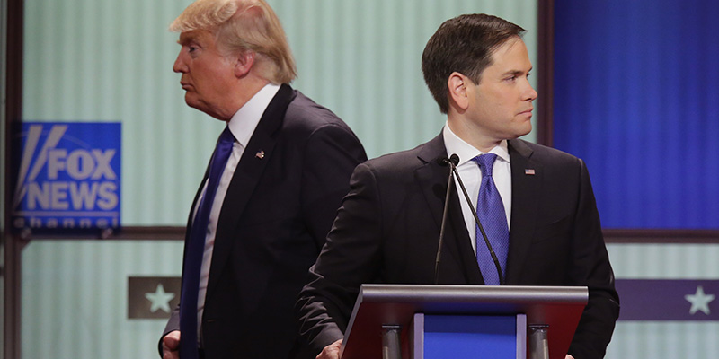 Donald Trump e Marco Rubio. (Chip Somodevilla/Getty Images)