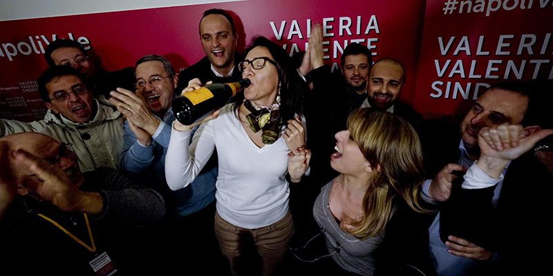 Valeria Valente, che ha vinto le primarie di Napoli. (ANSA/ CIRO FUSCO)