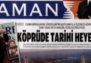 La prima pagina di oggi del giornale turco "Zaman", a favore del presidente Erdoğan