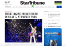 La homepage del giornale di Minneapolis sulla morte di Prince