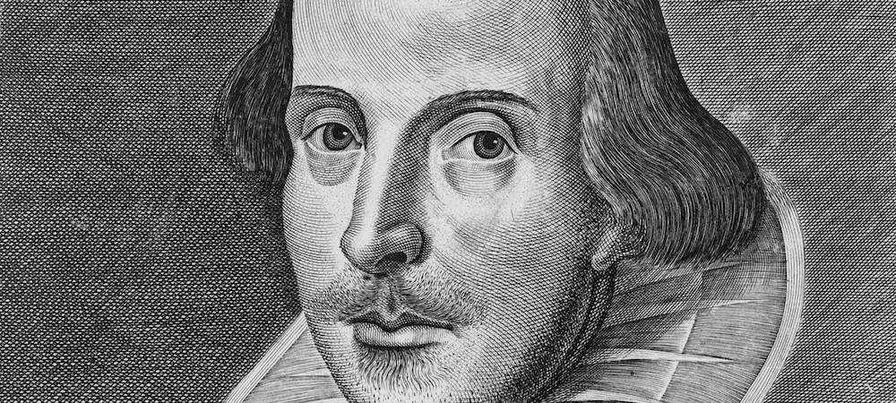 Il ritratto Droeshout di William Shakespeare, dal First Folio (Wikipedia)