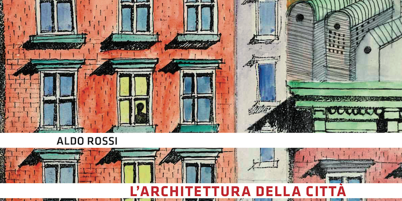 Un dettaglio della copertina di "L’architettura della città" di Aldo Rossi, nell'edizione Quodlibet.