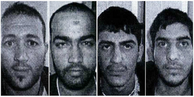 Da sinistra a destra: Adel Haddadi, Mohamed Usman e i due iracheni non ancora identificati (Handout photo)
