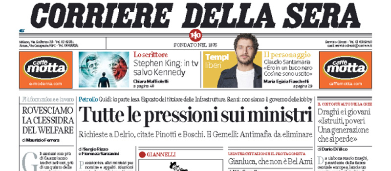 Le prime pagine di venerdì 8 aprile 2016