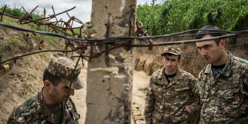 Combattenti armeni in Nagorno-Karabakh (Brendan Hoffman/Getty Images)