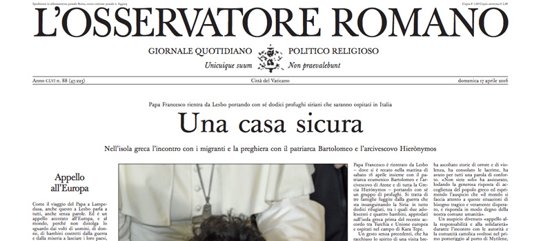 Le prime pagine di domenica 17 aprile 2016