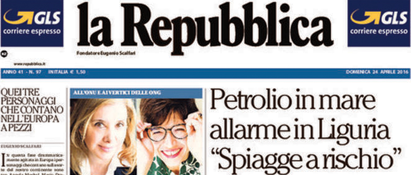 Le prime pagine di domenica 24 aprile 2016