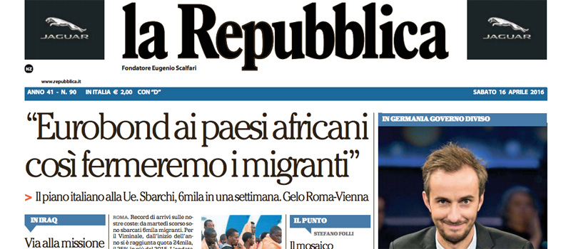 Le prime pagine di sabato 16 aprile 2016