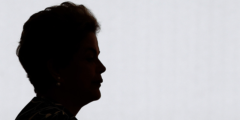 Dilma Rousseff a Brasilia, il 6 maggio del 2016 (AP Photo/Eraldo Peres)