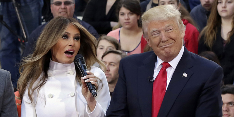 Melania e Donald Trump al programma della NBC "Today", New York, 21 aprile 2016 (AP Photo/Richard Drew)