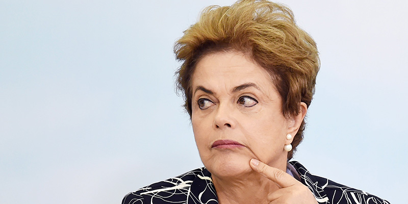 Dilma Rousseff a Brasilia il 6 maggio 2016 (EVARISTO SA/AFP/Getty Images)