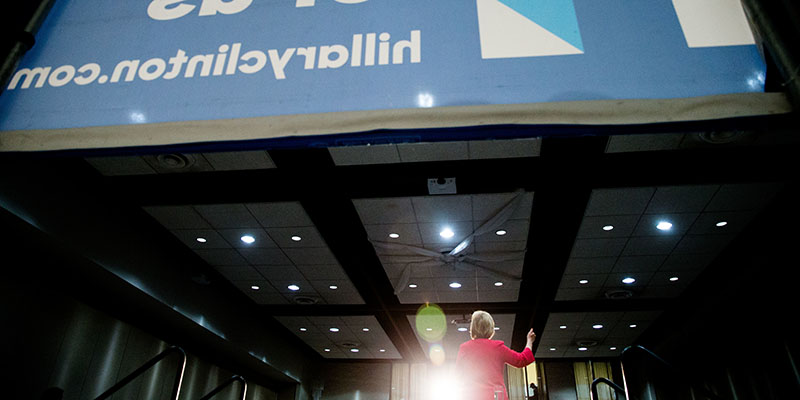 Democratic presidential candidate Hillary Clinton speaks at a get out the vote event at James E. Bruce Convention Center in Hopkinsville, Ky., Monday, May 16, 2016. (AP Photo/Andrew Harnik)