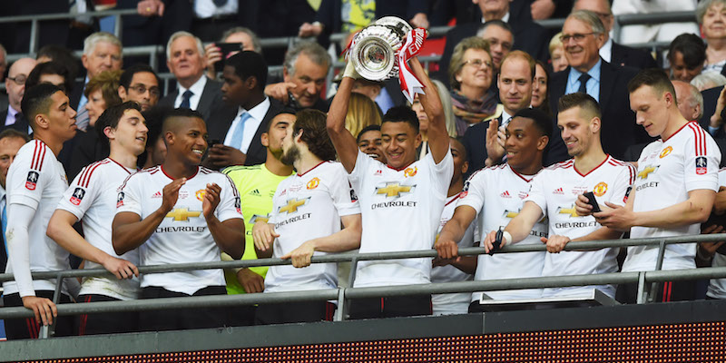 I giocatori del Manchester United dopo la vittoria in FA Cup (Shaun Botterill/Getty Images)