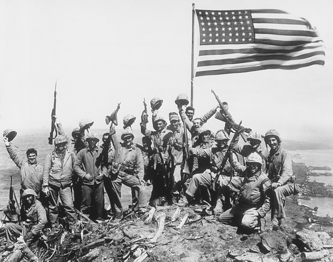 Associated Press International News Japan WWII U.S. MARINES FLAG IWO JIMA