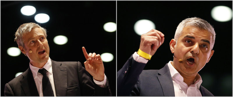 Zac Goldsmith e Sadiq Khan 
(AP Photo/Frank Augstein)