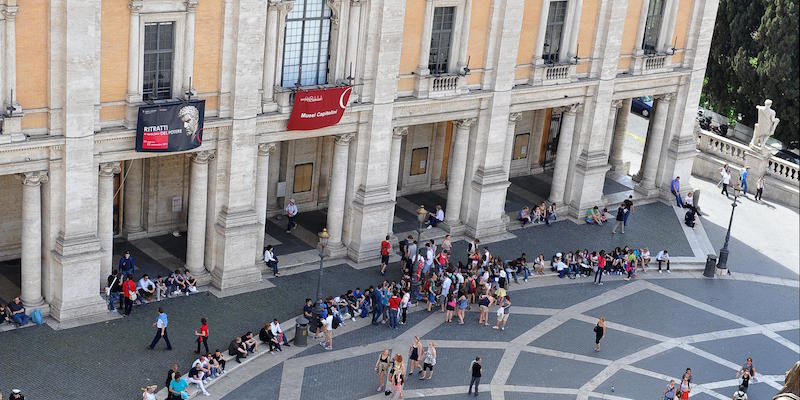 L'ingresso dei musei Capitolini a Roma (ANSA)