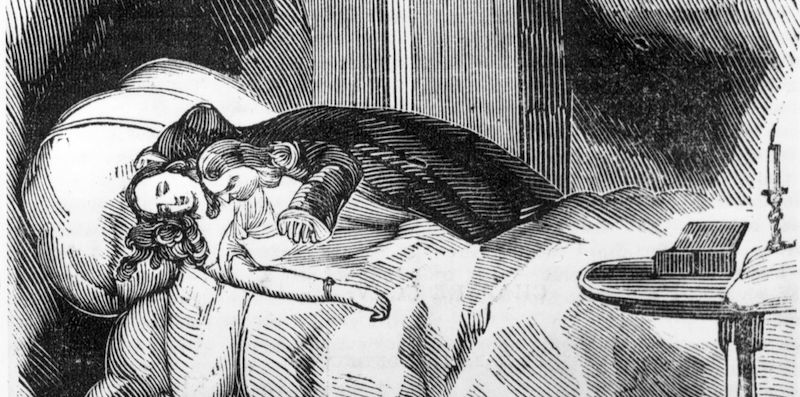 Un'illustrazione da "Varney the Vampire or the Feast of Blood", uno dei tanti penny dreadful pubblicati nell'Ottocento 
(Hulton Archive/Getty Images)