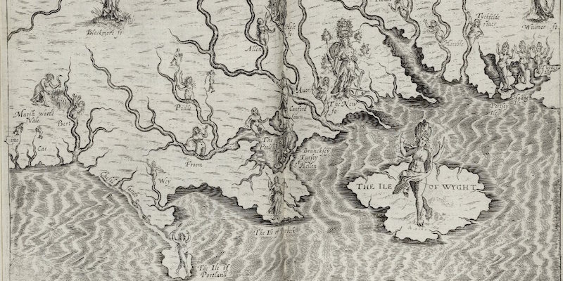Mappa del "Dorsetshere" di William Hole nel "Poly-Olbion", 1612 (Folger Shakespeare Library )