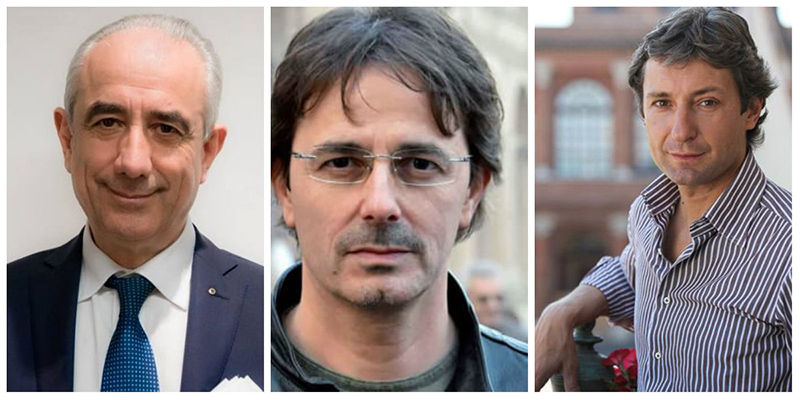 Marzio Pecci, Luigi Camporesi e il sindaco uscente Andrea Gnassi. 