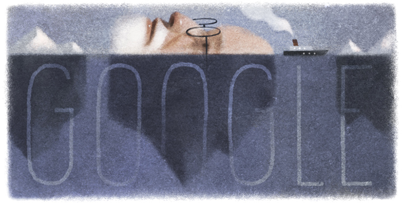 Sigmund Freud nel doodle di Google disegnato da Kevin Laughlin