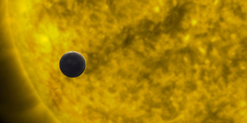 Il transito di Mercurio davanti al Sole in un'elaborazione grafica (NASA)