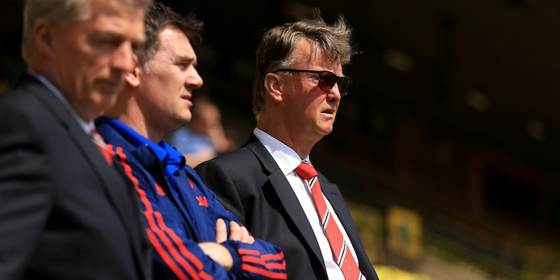 Louis Van Gaal durante una partita del Manchester United (Stephen Pond/Getty Images)