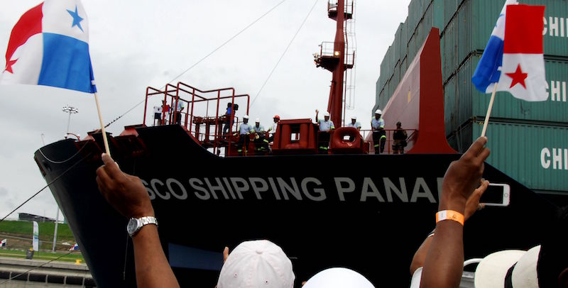 Chinese-chartered L'inaugurazione dell'ampiamento del Canale di Panama, 26 giugno 2016 (EDUARDO GRIMALDO/AFP/Getty Images)