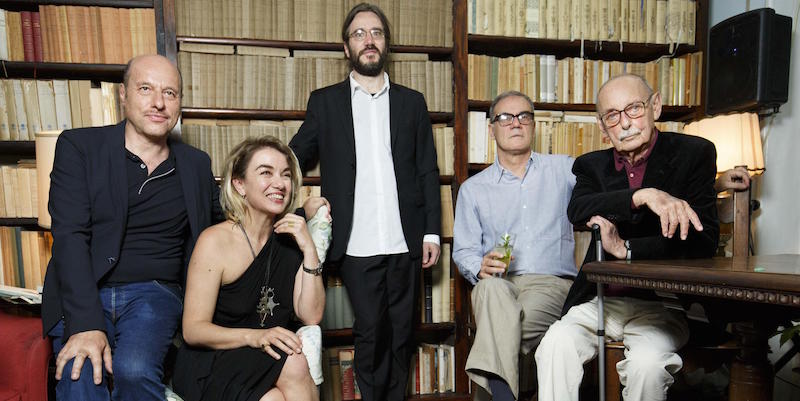 Gli autori dei cinque libri finalisti al premio Strega 2016, da sinistra: Edoardo Albinati, Elena Stancanelli, Giordano Meacci, Eraldo Affinati e Vittorio Sermonti.
(ANSA/UFFICIO STAMPA MUSACCHIO-IANNIELLO)