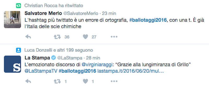 L’hashtag più usato per commentare i ballottaggi ha un errore di ortografia